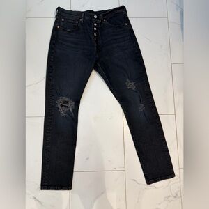 👖 Levi’s Premium 501 S Black Distressed Jeans – 31x30